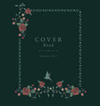 book cover with decorative embroidery frame vector image vector image