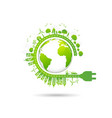 ecology concept with green city for world vector image