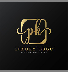 Initial monogram letter pk logo design template Vector Image