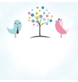 wedding invitation with two cute swan birds vector image