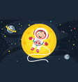 atsronaut making research at space vector image