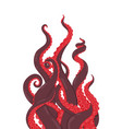 octopus red tentacles reaching upwards vector image