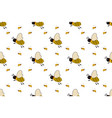 seamless pattern with bees vector image vector image