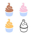 simple fun soft serve ice creams in cups vector image