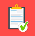 business document on the clipboard with a tick vector image