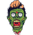 human hand hold the head of a dead zombie vector image