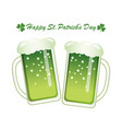 st patricks day green beer mugs vector image vector image