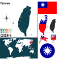 taiwan map world vector image vector image