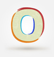 alphabet letter o watercolor paint design element vector image