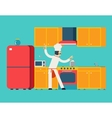chief cook food dish room kitchen furniture house vector image vector image