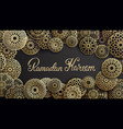 ramadan kareem gold lettering islamic round vector image vector image