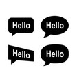 set of hello speech bubble or dialogue balloon vector image vector image