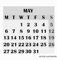 calendar design month april 2019 vector image