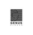 capital letter g is inscribed in a square modern vector image