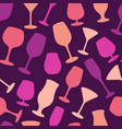 glasses alcohol colorful pattern seamless vector image vector image
