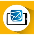 mobile phone icon email social media vector image