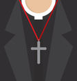 cross lanyard on priest neck vector image