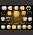 empty gold and silver labels collection 02 vector image vector image