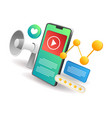 landing page concept flat isometric share vector image vector image