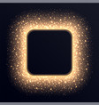 golden square frame with sparkles and flares vector image vector image