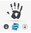 hand print sign icon stop symbol vector image