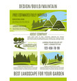 landscape design and gardening banner template vector image vector image
