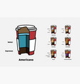 cutaway cardboard glasses with type vector image vector image