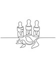 cosmetic vial with pipette continuous line art vector image