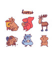 cute animals cartoon set vector image