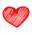 doodle sketch style of hearts icon vector image vector image