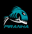 modern fish predator piranha logo vector image vector image