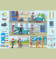 car repair service infographic concept vector image vector image