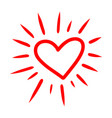 doodle sketch style of hearts icon vector image vector image