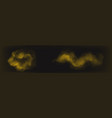set of yellow dust clouds isolated on black vector image vector image
