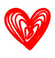 doodle sketch style of hearts icon vector image vector image