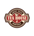 tea shop emblem template design element for logo vector image