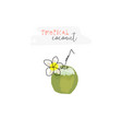 tropical summer background with cute cartoon items vector image vector image