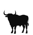 bull silhouette typography icon logo vector image vector image