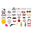 elements for party props mustaches lips vector image