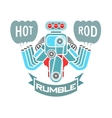 engine hot rod muscle car speedster logo t-shirt vector image