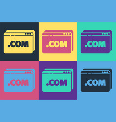 Pop art website template icon isolated on color Vector Image