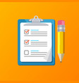 realistic detailed 3d claim form with a pencil vector image vector image