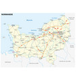 road map new french region normandy vector image