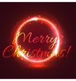 shining christmas star circle festive card design vector image