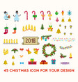 christmas pixel icons set vector image
