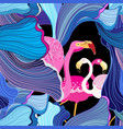 pink flamingos and abstraction vector image