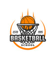 basketball school and streetball sport team badge vector image vector image