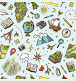 geography symbols seamless pattern equipments vector image