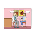 male doctor examining a patient vector image vector image