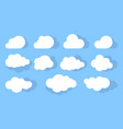 cloud abstract white cloudy set isolated on blue vector image vector image